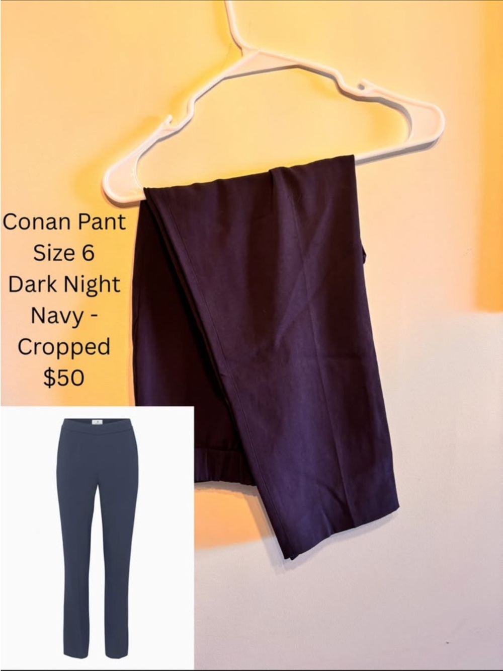 Wilfred Dark Navy Cropped Conan Pants